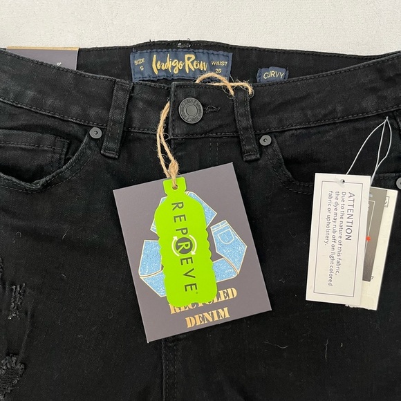 Women's Black Distressed Jeans indigo Rein - Picture 8 of 13